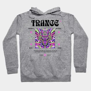 TRANCE  - Trippy Dragon Face (Black) Hoodie